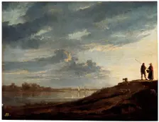 Sunset over the River 1650s. Artist: Aelbert Cuyp