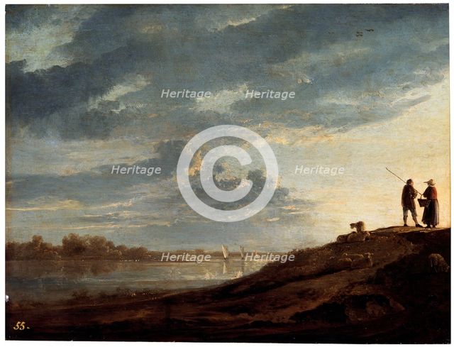 'Sunset over the River', 1650s.  Artist: Aelbert Cuyp