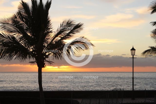 Sunset over the sea, Tazacorte, La Palma, Canary Islands, Spain, 2009. 