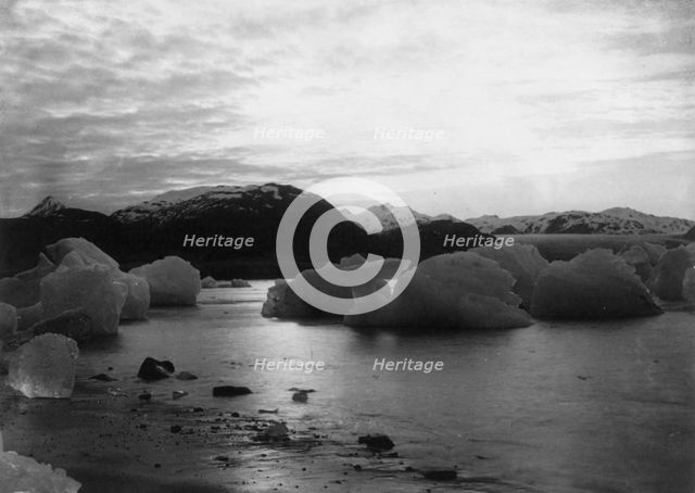 Sunset of Muir Inlet, Glacier Bay, Alaska, c1899. Creator: Edward Sheriff Curtis.