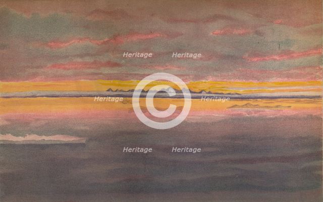 'Sunset off the North Coast of Asia, North of the Mouth of the Chatanga, 1893, (1897). Artist: Fridtjof Nansen.
