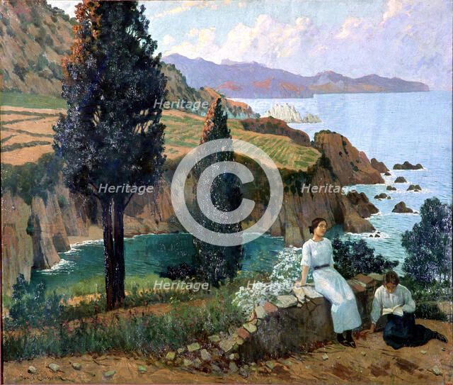  'Sunset' oil by Joan Llimona.