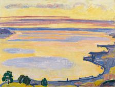 Sunset on Lake Geneva from Caux, 1917. Creator: Ferdinand Hodler