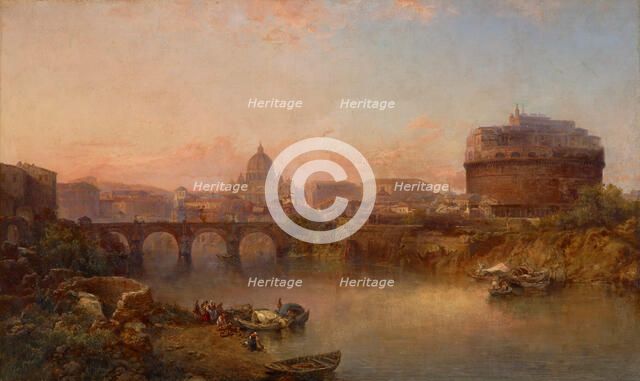 Sunset on the Tiber, Rome, about 1880. Creator: George Loring Brown.