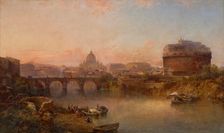 Sunset on the Tiber, Rome, about 1880. Creator: George Loring Brown