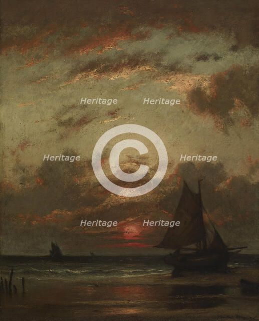 Sunset on the Coast, c1870-75. Creator: Jules Dupré.