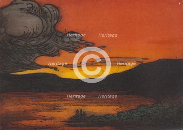 Sunset on the Lake, 1907. Creator: Lendall Pitts.