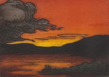 Sunset on the Lake, 1907. Creator: Lendall Pitts