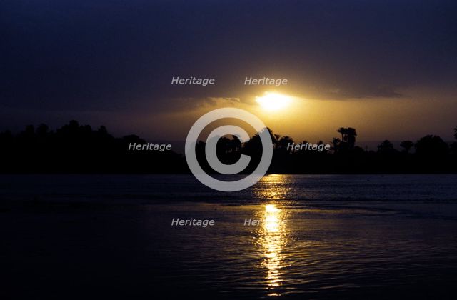 Sunset on the River Nile, Egypt. Artist: Unknown