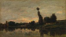 Sunset on the River Oise, 1866. Creator: Charles François Daubigny (French, 1817-1878)
