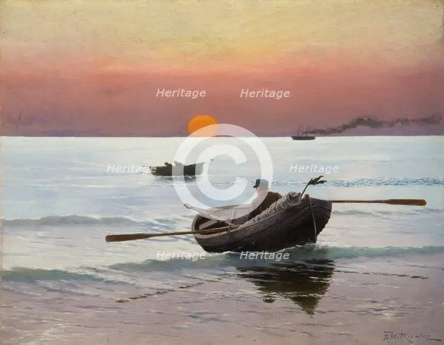 Sunset on the Sea, 1887. Creator: Stanislaw Witkiewicz.