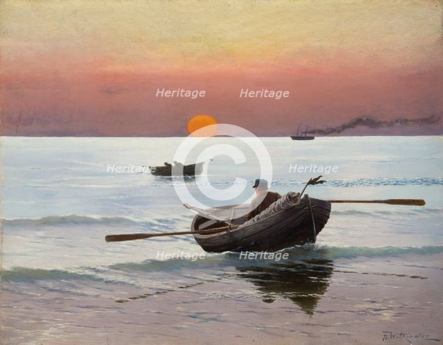 Sunset on the Sea, 1887. Creator: Stanislaw Witkiewicz.