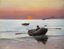 Sunset on the Sea, 1887. Creator: Stanislaw Witkiewicz