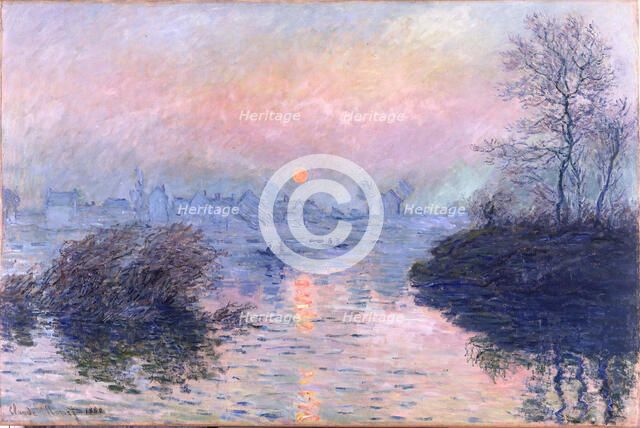 Sunset on the Seine at Lavacourt, Winter Effect. Artist: Monet, Claude (1840-1926)