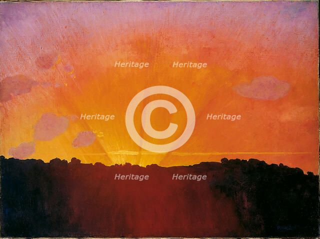 Sunset, Orange Sky, 1910. Creator: Vallotton, Felix Edouard (1865-1925).