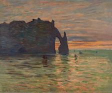 Sunset at Étretat, 1883. Creator: Monet, Claude (1840-1926)