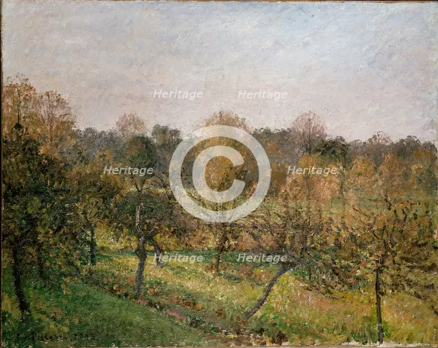 Sunset at Eragny-sur-Epte, Autumn, 1902. Artist: Camille Pissarro.