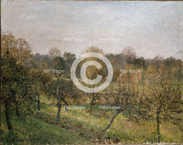 Sunset at Eragny-sur-Epte, Autumn, 1902. Artist: Camille Pissarro.