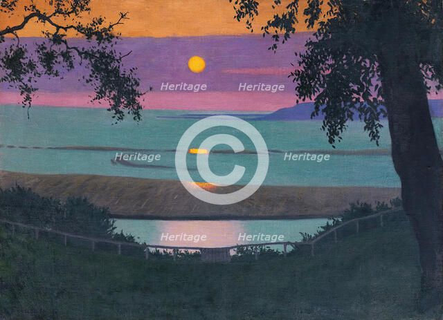 Sunset At Grace, Orange And Violet Sky , 1918. Creator: Vallotton, Felix Edouard (1865-1925).