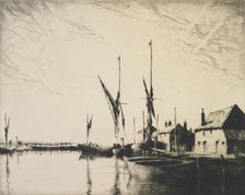 Sunset at Heybridge basin, 1924. Creator: Martin Hardie