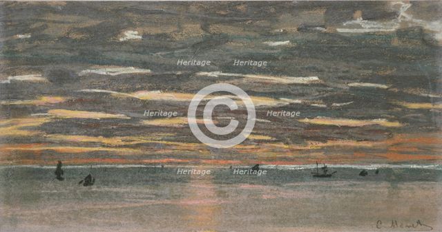 Sunset at Sea, 1865-1870. Artist: Claude Monet.