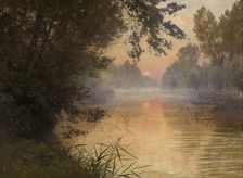 Sunset at the Banks of the Loing, 1896. Creator: Jean Henri Zuber