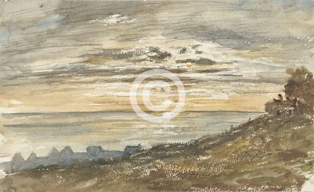 Sunset at Trouville, 1813-1869. Creator: Paul Huet.