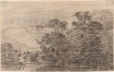 Sunset above a Mountain Lake, 1820s/1830s. Creator: Jean-Antoine Linck