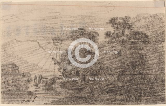 Sunset above a Mountain Lake, 1820s/1830s. Creator: Jean-Antoine Linck.