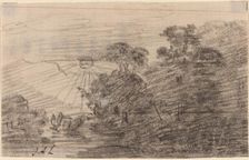 Sunset above a Mountain Lake, 1820s/1830s. Creator: Jean-Antoine Linck