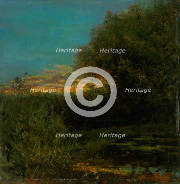 Sunset and trees in shade, 1894. Creator: Eduard Majsch.