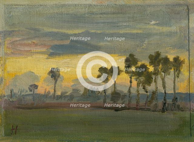 Sunset, around 1892. Creator: Jozef Hanula.