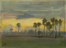 Sunset, around 1892. Creator: Jozef Hanula
