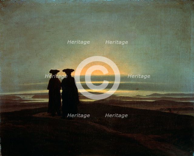'Sunset (Brothers)', between 1830 and 1835.  Artist: Caspar David Friedrich