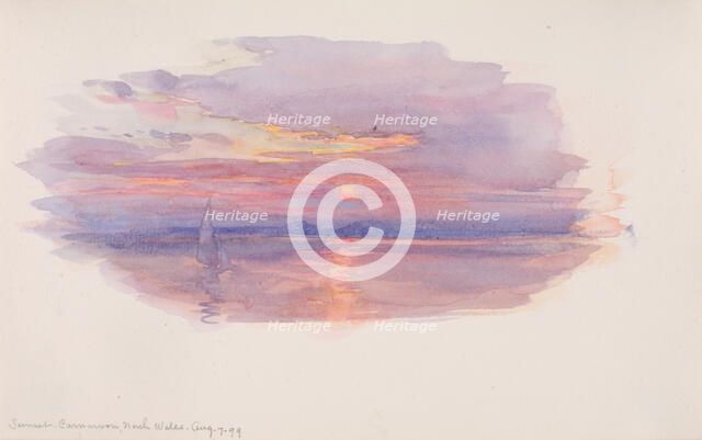 Sunset, Caernarvon, North Wales, 1899. Creator: George Elbert Burr.