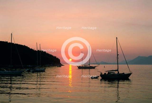 Sunset, Cavtat, Croatia. Creator: Peter Thompson.