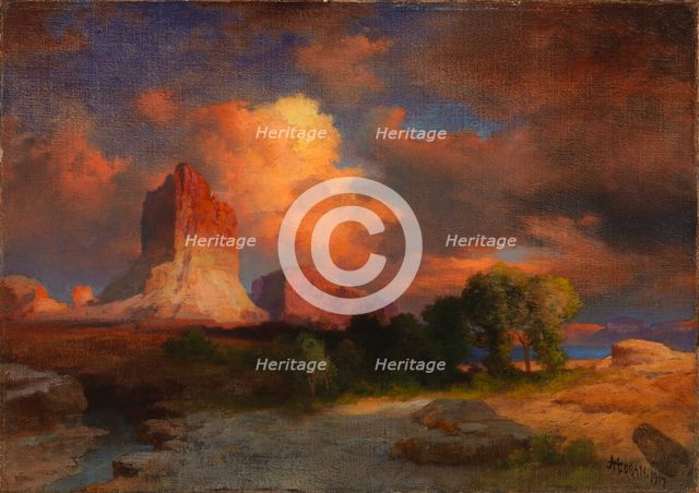 Sunset Cloud, Green River, Wyoming, 1917. Creator: Thomas Moran.
