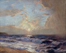 Sunset: Cornish Coast, by 1920. Creator: Julius Olsson