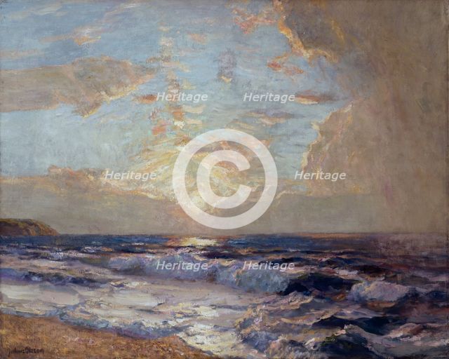Sunset: Cornish Coast, by 1920. Creator: Julius Olsson.