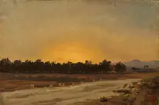 Sunset, (Elche), c1861. Creator: Carlos de Haes