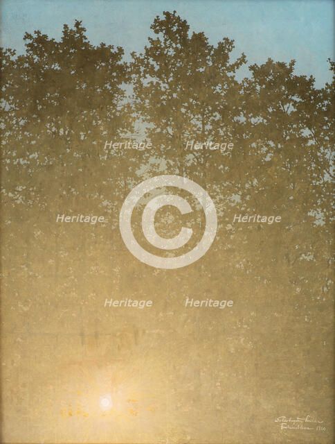 Sunset. Fontainebleau, 1900. Creator: Møller, Valdemar Schønheyder (1864-1905).