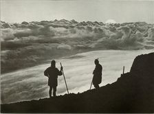 Sunset from the Summit of Fuji 1910. Creator: Herbert Ponting
