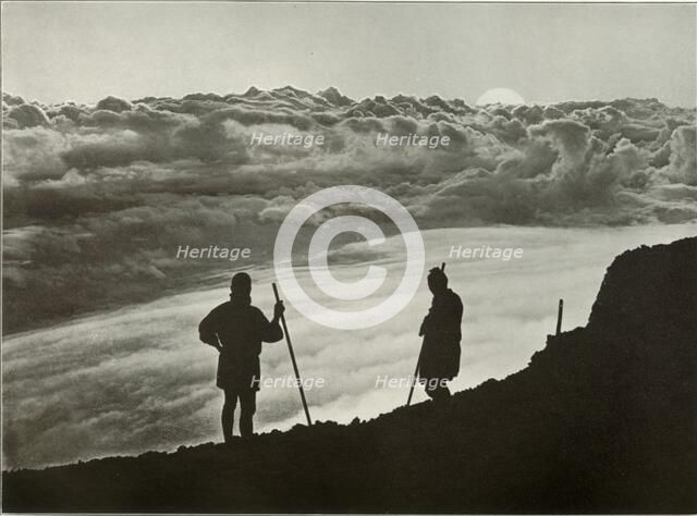 'Sunset from the Summit of Fuji', 1910. Creator: Herbert Ponting.