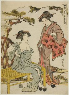 Sunset Glow of Late Summer (Choka no sekisho), from the series "Eight Scenes of the..., c.1779. Creator: Torii Kiyonaga