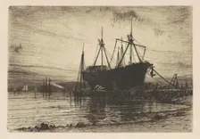 Sunset?Gowanus Bay, 1880. Creator: Henry Farrer