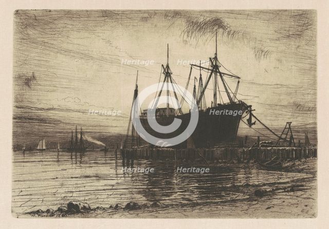 Sunset?Gowanus Bay, 1880. Creator: Henry Farrer.