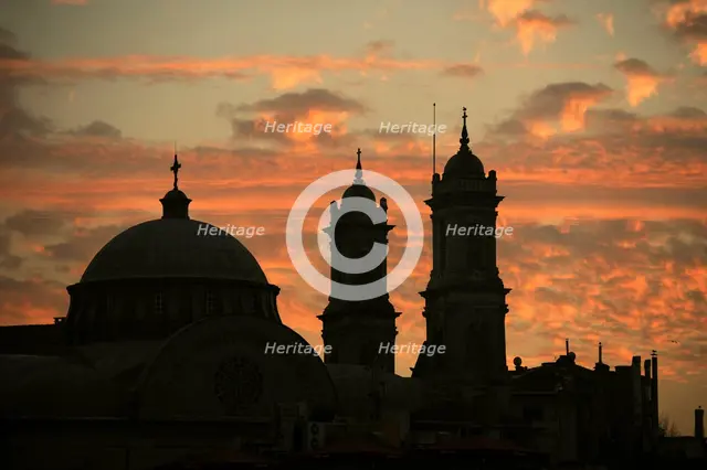 Sunset, Hagia Triada (1880), Istanbul, Turkey, 2013. Creator: LTL.