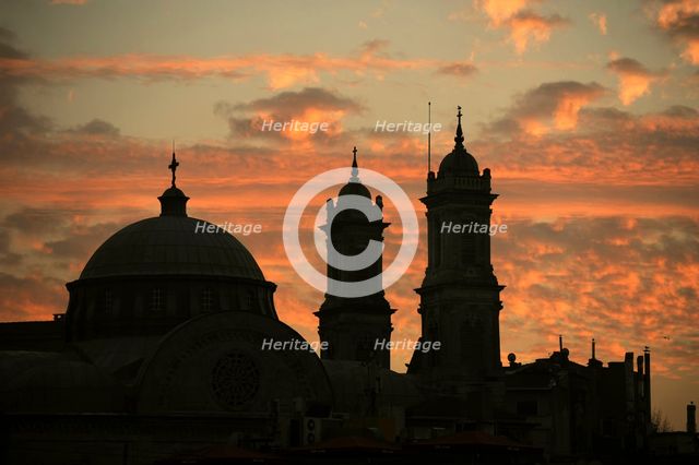 Sunset, Hagia Triada (1880), Istanbul, Turkey, 2013. Creator: LTL.