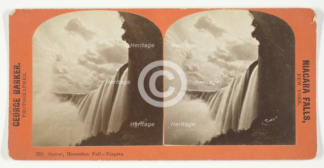 Sunset, Horseshoe Fall - Niagara, 1850/94. Creator: George Barker.