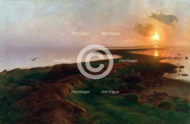 'Sunset in a Lagoon', 1897.  Artist: Hans Ole Brasen